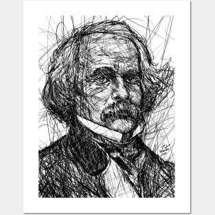 NATHANIEL HAWTHORNE ink portrait .1 Posters and Art